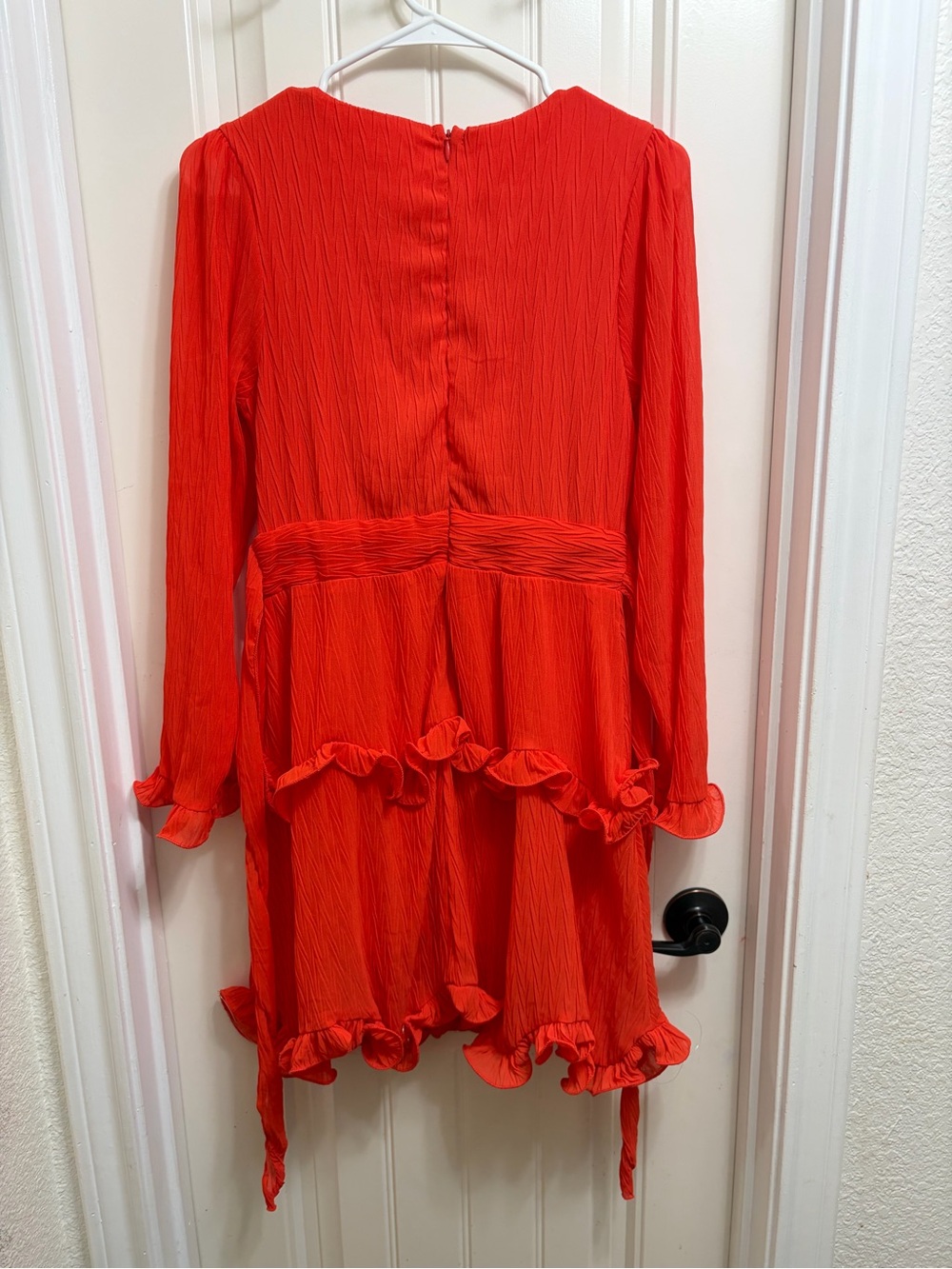 Girls' Red Ruffle Long-Sleeve Dress - Picture 2 of 2